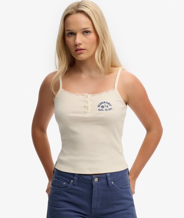 Athletic Essentials Embroidered Button Cami Top Image 1