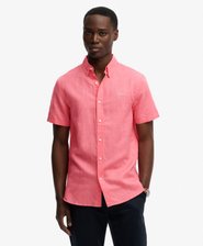 Chemise &agrave; manches courtes en coton et lin