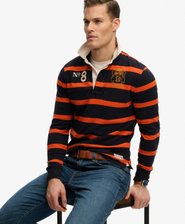 Double Emblem Stripe Rugby Top