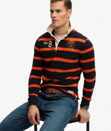 Double Emblem Stripe Rugby Top Image 2