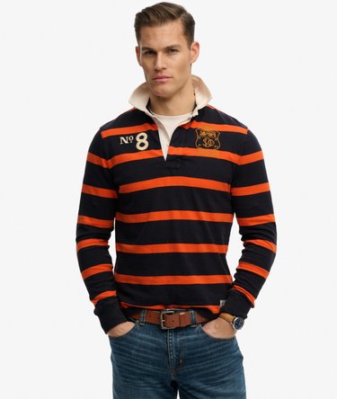 Double Emblem Stripe Rugby Top Image 1