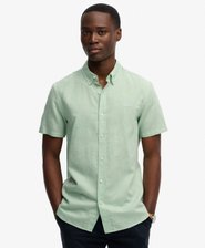 Chemise &agrave; manches courtes en coton et lin