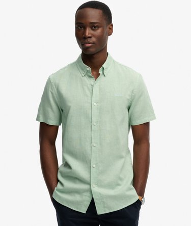 Chemise &agrave; manches courtes en coton et lin Image 1