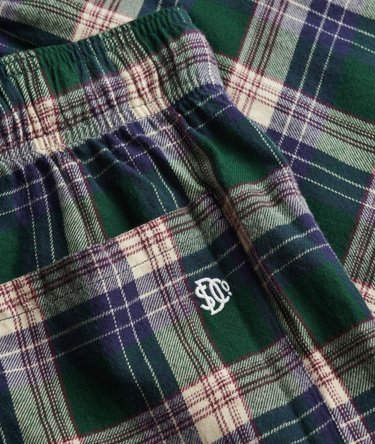 Cotton Check Elastic Shorts Image 7