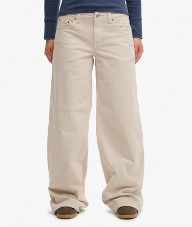 Mid Waist Baggy Mini Cord Pants Image 3