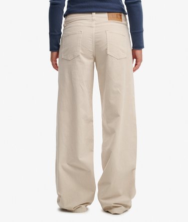 Mid Waist Baggy Mini Cord Pants Image 4