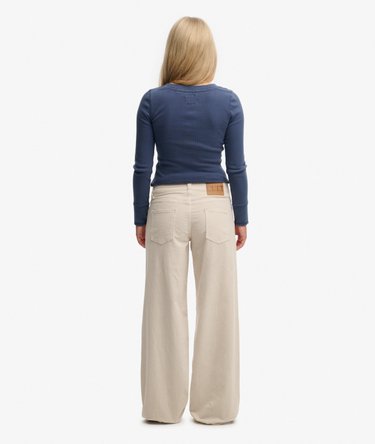 Mid Waist Baggy Mini Cord Pants Image 6