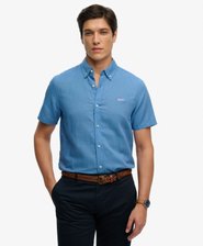 Chemise &agrave; manches courtes en coton et lin