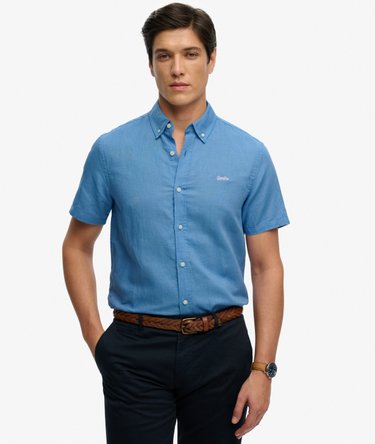 Chemise &agrave; manches courtes en coton et lin Image 1