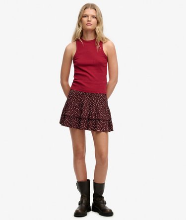 Printed Tiered Mini Skirt Image 1