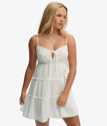 Cheesecloth Tiered Mini Dress Image 2