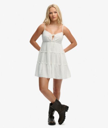 Cheesecloth Tiered Mini Dress Image 3