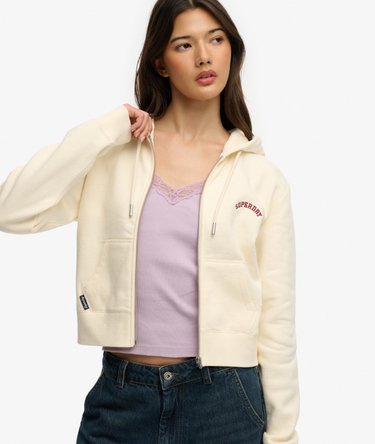 Sweat &agrave; capuche zipp&eacute; court Essential Logo Image 2