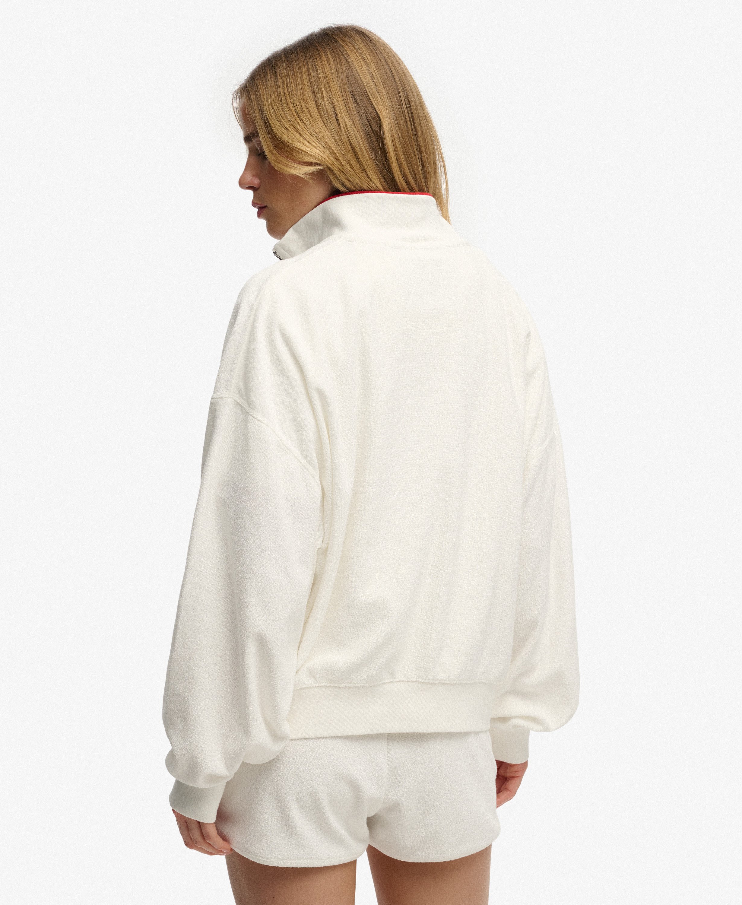 womens Heritage Terry Half Zip Sweatshirt in CREAM | Superdry CA-EN