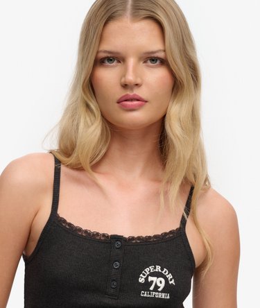 Athletic Essentials Embroidered Button Cami Top Image 4