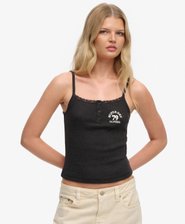 Athletic Essentials Embroidered Button Cami Top