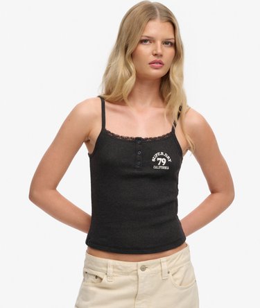 Athletic Essentials Embroidered Button Cami Top Image 1