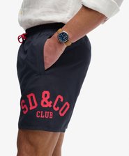 Painetulla logolla varustetut 16-tuumaiset uimashortsit