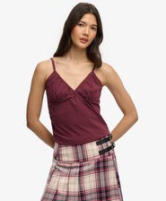 Athletic Essentials V-Ausschnitt Top mit Spitzenbesatz