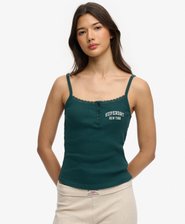 Athletic Essentials Cami Top met Borduursel en Knopen