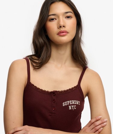 Athletic Essentials Embroidered Button Cami Top Image 4