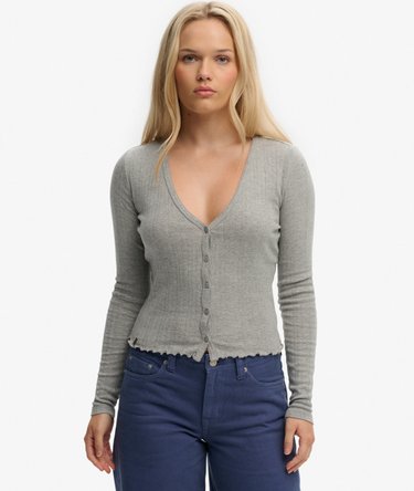Athletic Essential Pointelle Cardigan Image 1