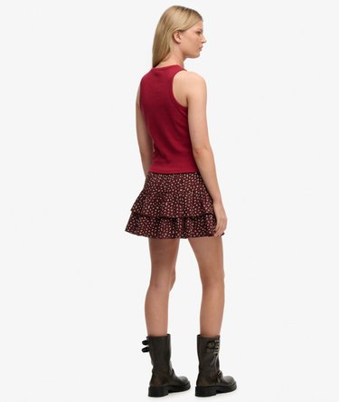 Printed Tiered Mini Skirt Image 6