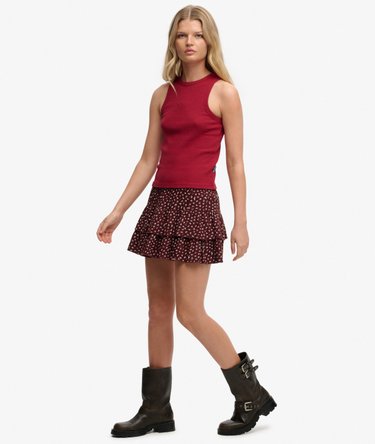 Printed Tiered Mini Skirt Image 5