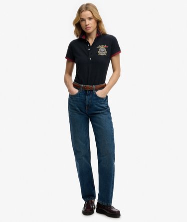 Heritage Polo-Oberteil mit schmaler Passform und Wappen Image 3