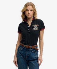 Heritage Polo-Oberteil mit schmaler Passform und Wappen