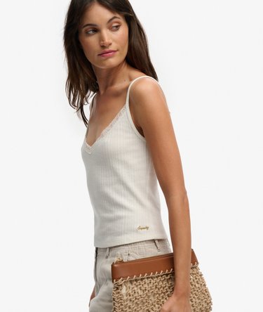 Athletic Essentials V Neck Pointelle Cami Top Image 2