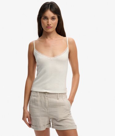 Athletic Essentials V Neck Pointelle Cami Top Image 1