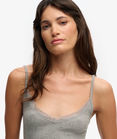 Athletic Essentials V-Ausschnitt Pointelle Cami Top Image 4