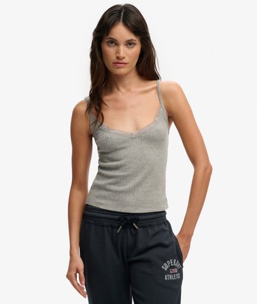 Athletic Essentials V-Ausschnitt Pointelle Cami Top Image 1