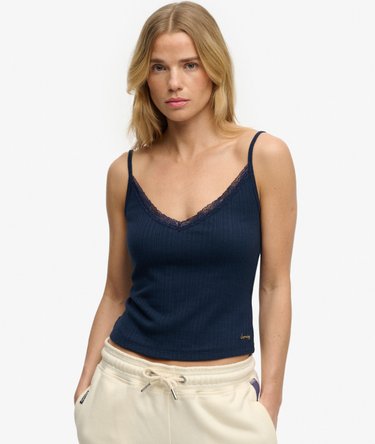 Athletic Essentials V Neck Pointelle Cami Top Image 1