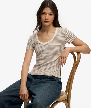 Top a Righe Athletic Essentials a Maniche Corte Image 2