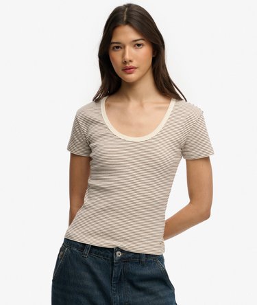 Top a Righe Athletic Essentials a Maniche Corte Image 1