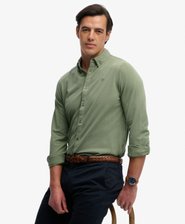 Vintage Destroy Piqu&eacute;-Hemd mit langen &Auml;rmeln