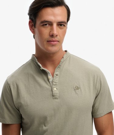 T-shirt Grandad Manches Courtes en Coton et Lin Image 4