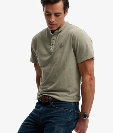 T-shirt Grandad Manches Courtes en Coton et Lin Image 2