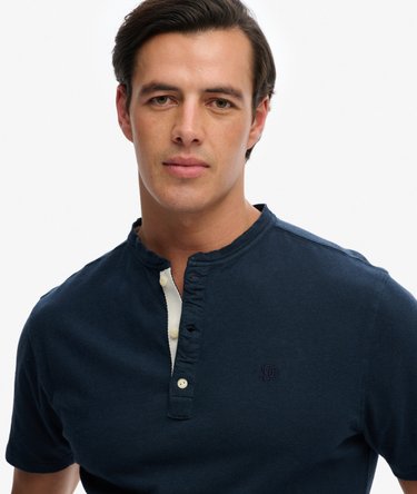 T-shirt Grandad Manches Courtes en Coton et Lin Image 4