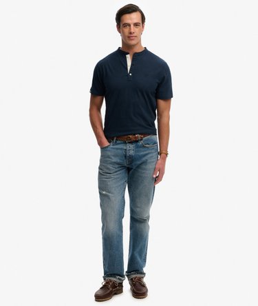 T-shirt Grandad Manches Courtes en Coton et Lin Image 3