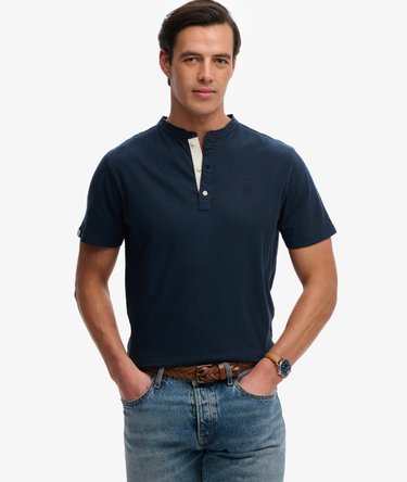 T-shirt Grandad Manches Courtes en Coton et Lin Image 1