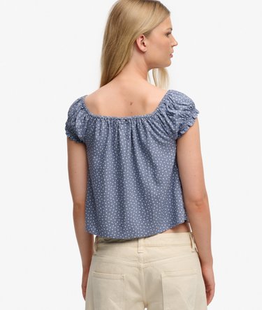 Top Intessuto con Mezza Abbottonatura a Maniche Corte Image 5