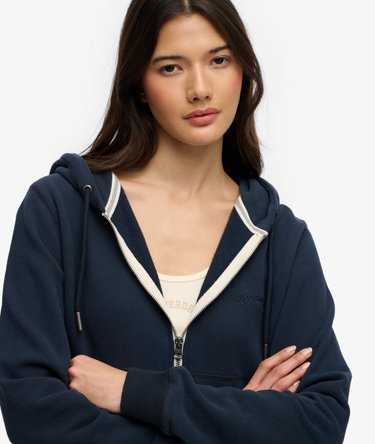 Essential Logo Cropped Zip Hoodie Image 4