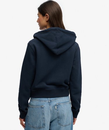 Essential Logo Cropped Zip Hoodie Image 5