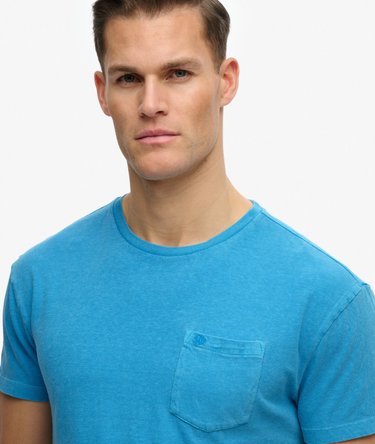 Klassisches Baumwoll-Leinen T-Shirt mit Tasche Image 4