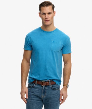 Klassisches Baumwoll-Leinen T-Shirt mit Tasche Image 1