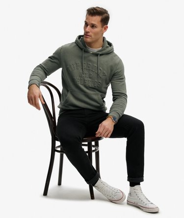 Athletic Embossed Relaxed Hoodie Image 2