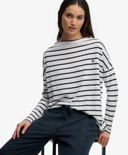 Studios Bootsausschnitt Langarmshirt mit Slub-Textur